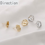 14K Gold-Coated Irregular Silver Stud Earrings DIY Material