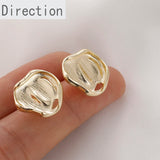 14K Gold-Coated Irregular Silver Stud Earrings DIY Material