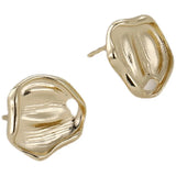 14K Gold-Coated Irregular Silver Stud Earrings DIY Material