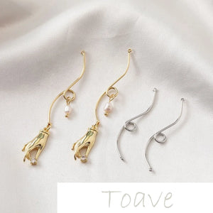 14K Gold-Coated S-Line Belt Ring & Link Rod DIY Earring Material