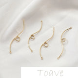 14K Gold-Coated S-Line Belt Ring & Link Rod DIY Earring Material