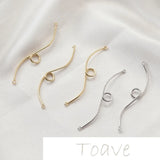14K Gold-Coated S-Line Belt Ring & Link Rod DIY Earring Material