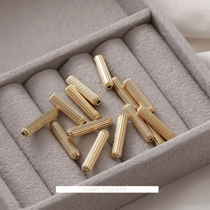 14K Gold-Coated DIY Long Tube Beads for Earring Bracelet