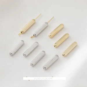 14K Gold-Coated DIY Long Tube Beads for Earring Bracelet