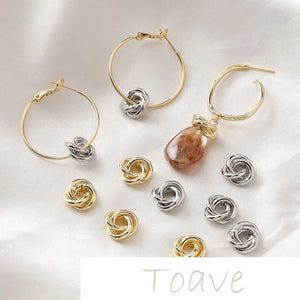 14K Gold-Coated Triple Flower Copper Ring Spacer Gasket DIY Hand-Made Earrings