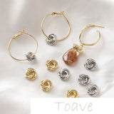 14K Gold-Coated Triple Flower Copper Ring Spacer Gasket DIY Hand-Made Earrings