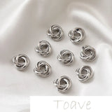 14K Gold-Coated Triple Flower Copper Ring Spacer Gasket DIY Hand-Made Earrings