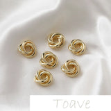 14K Gold-Coated Triple Flower Copper Ring Spacer Gasket DIY Hand-Made Earrings