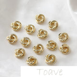 14K Gold-Coated Triple Flower Copper Ring Spacer Gasket DIY Hand-Made Earrings