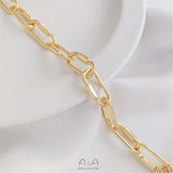14K Long Oval Buckle Chain European American DIY Bracelet Necklace