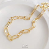 14K Long Oval Buckle Chain European American DIY Bracelet Necklace