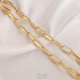 14K Long Oval Buckle Chain European American DIY Bracelet Necklace