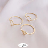 14K Geometric Hand-Wound Base Ring, DIY Preservation Support Ring