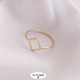14K Geometric Hand-Wound Base Ring, DIY Preservation Support Ring