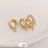 14K Zircon Melon Seed Buckle for DIY Necklace Pendant Chain