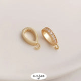 14K Zircon Melon Seed Buckle for DIY Necklace Pendant Chain
