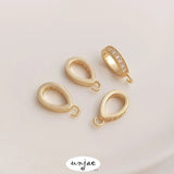 14K Zircon Melon Seed Buckle for DIY Necklace Pendant Chain