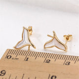 14K Fishtail Fritillaria Natural Pearl Silver Earrings