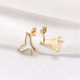 14K Fishtail Fritillaria Pearl Earrings DIY Accessories Women