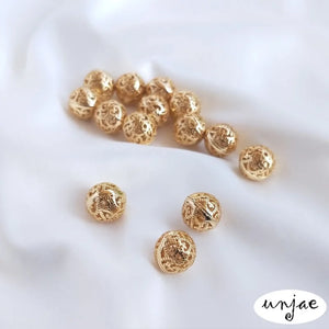 14K Flower Ball Beads Necklace Accessory DIY Hanging Beads Hollow Round