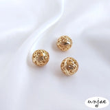 14K Flower Ball Beads Necklace Accessory DIY Hanging Beads Hollow Round