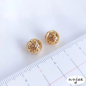14K Flower Ball Beads Necklace Accessory DIY Hanging Beads Hollow Round