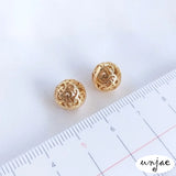 14K Flower Ball Beads Necklace Accessory DIY Hanging Beads Hollow Round