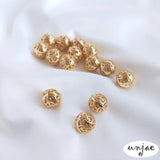 14K Flower Ball Beads Necklace Accessory DIY Hanging Beads Hollow Round