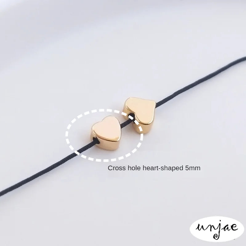 14K Heart-Shaped Beads, DIY Jewelry Pendant Accessories