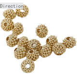 14K Color-Preserving Hollow Lantern Peas Beads DIY Bracelets Jewelry 6PCS