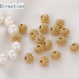 14K Color-Preserving Hollow Lantern Peas Beads DIY Bracelets Jewelry 6PCS