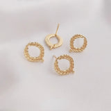 14K Gold Wheat Ear Earrings with Pearl Tassel DIY Material