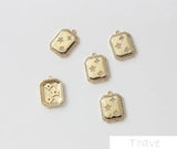 14K Gold-Copper-Plated Zirconium Pentagram Pendant Earrings DIY Accessories