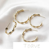 14K Gold-Covered Leaf Horse Eye Silver Needle Earrings DIY