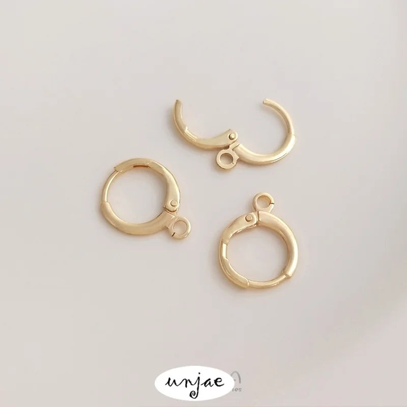 14K Gold-Covered Belt Earrings Round Ear Buckles DIY Multi-Hanging