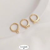 14K Gold-Covered Belt Earrings Round Ear Buckles DIY Multi-Hanging