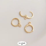 14K Gold-Covered Belt Earrings Round Ear Buckles DIY Multi-Hanging