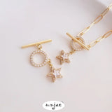 14K Gold Belt Pendant with Zircon OT Buckle, DIY Jewelry Accessory