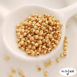 14K Gold Flower Beads DIY Jewelry with Cat's Eye Round Beads