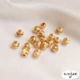 14K Gold Flower Beads DIY Jewelry with Cat's Eye Round Beads