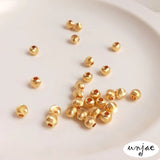 14K Gold Flower Beads DIY Jewelry with Cat's Eye Round Beads