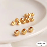 14K Gold Flower Beads DIY Jewelry with Cat's Eye Round Beads