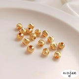 14K Gold Flower Beads DIY Jewelry with Cat's Eye Round Beads
