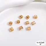 14K Gold-covered Beaded Bracelet with Digital Bead Pendant