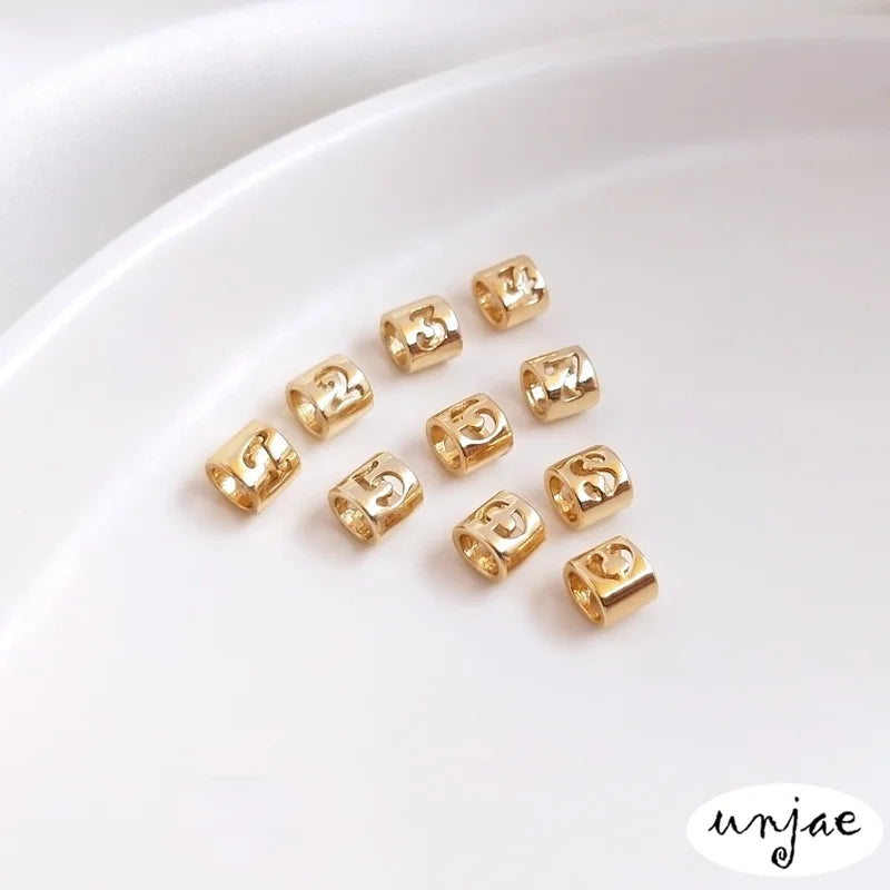 14K Gold-covered Beaded Bracelet with Digital Bead Pendant