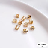 14K Gold-covered Beaded Bracelet with Digital Bead Pendant