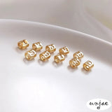 14K Gold-covered Beaded Bracelet with Digital Bead Pendant