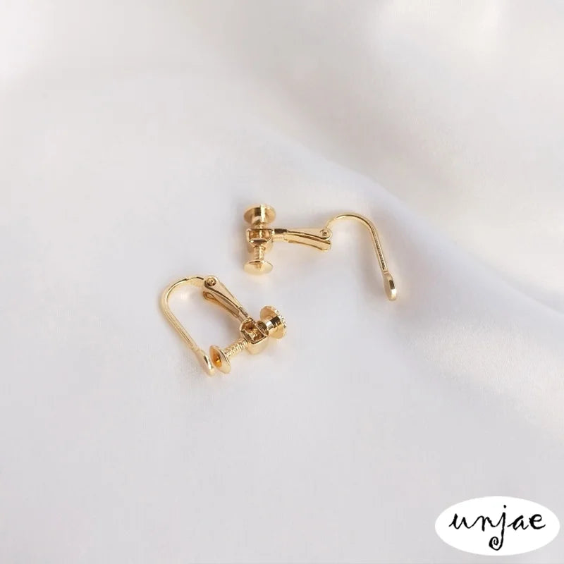 14K Gold-Covered Color-Preserving Ear Clips for Screw Clip Earrings