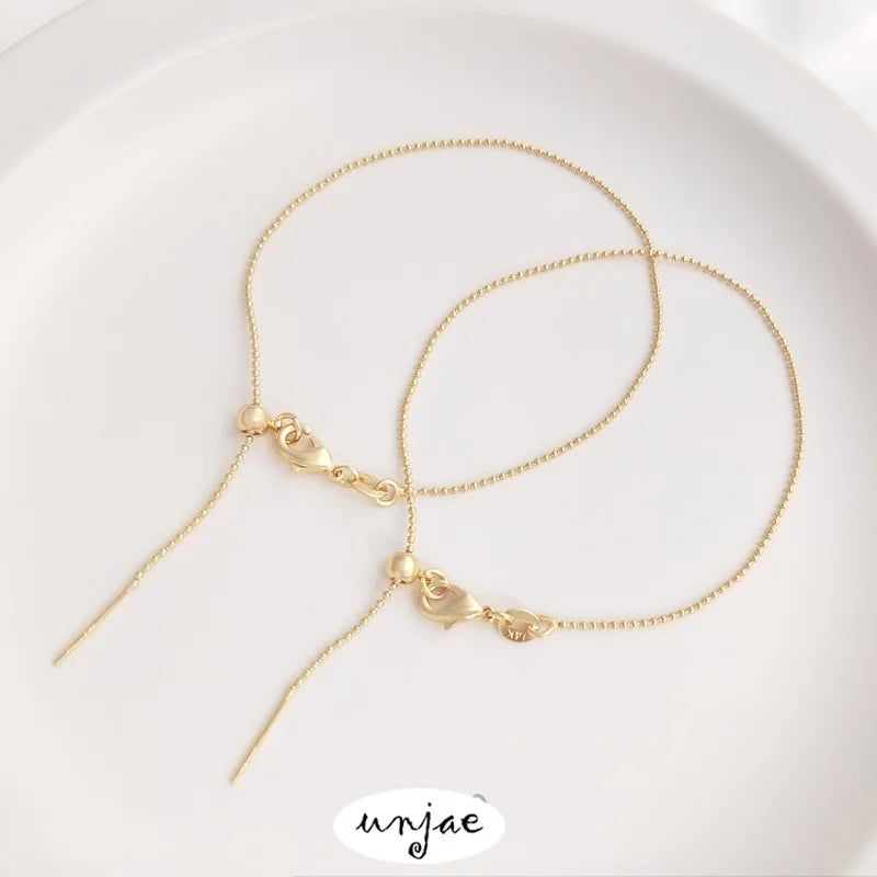 14K Gold-Covered Color-Preserving Bead Chain Bracelet