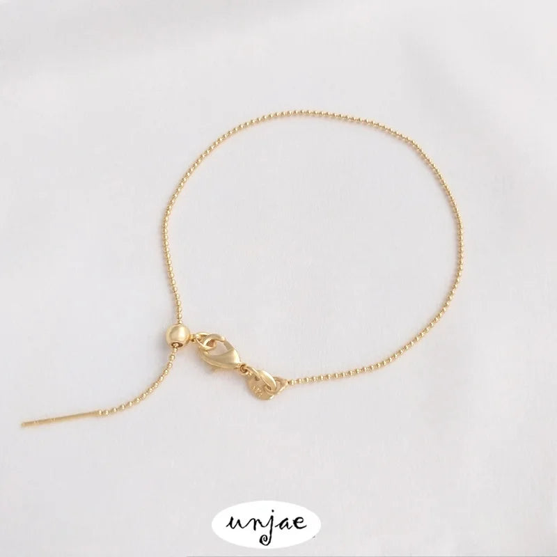 14K Gold-Covered Color-Preserving Bead Chain Bracelet